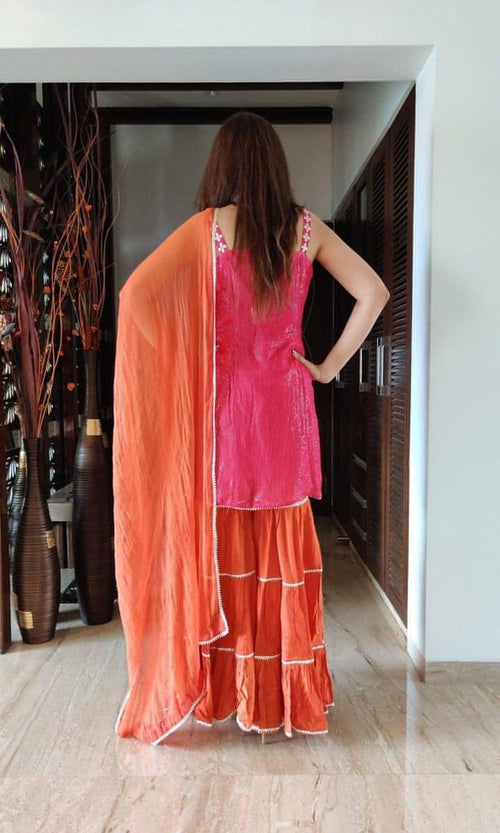 Nadiya White Kurta Set With Pink Dupatta – Thread & Button